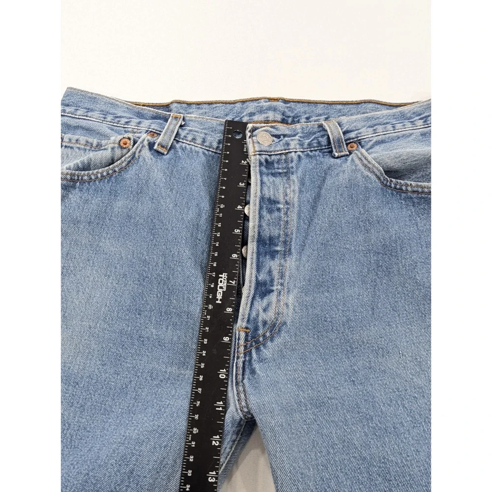 Vintage Levi's 501‎ 34x31 (36x32 Tag) Made In USA Light  Jeans Distressed Ripped